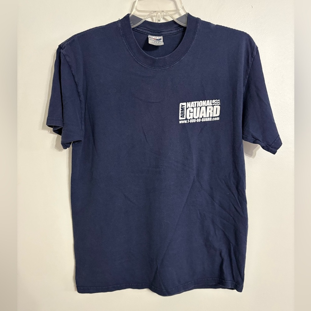 Jerzees Heavyweight Cotton Shirt - Navy Blue Army National Guard Size Medium